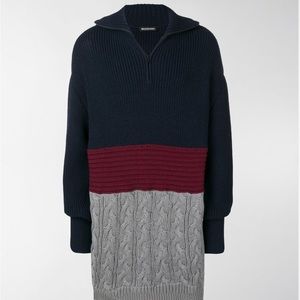 Balenciaga high neck color block wool sweater